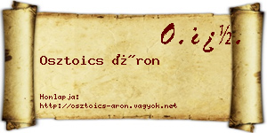 Osztoics Áron névjegykártya