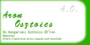 aron osztoics business card